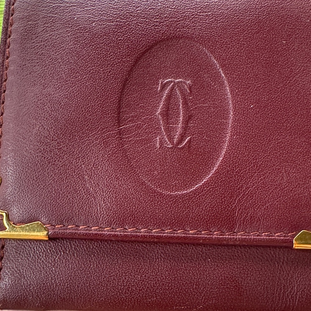 Cartier Burgundy Leather Compact Wallet with COA card - Picture 11 of 13